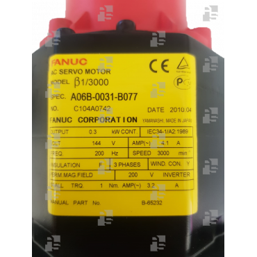 A06B-0031-B077#7000 SV MOTOR b1/3000 STRAIGHT SHAFT, I32 - le_tipo Supply ❒ Hoo-oo.com