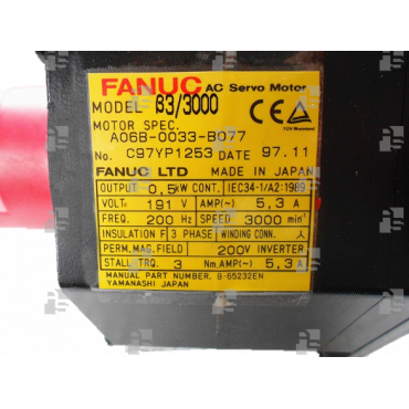 A06B-0033-B077 SV MOTOR b3/3000 STRAIGHT SHAFT, I32 - le_tipo Supply ❒ Hoo-oo.com