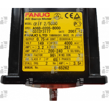 A06B-0205-B001 SV MOTOR aiF 2/5000 TAPER SHAFT - le_tipo Supply ❒ Hoo-oo.com