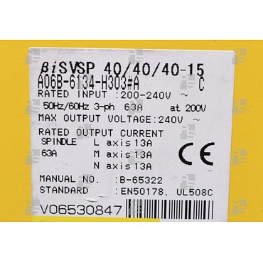 A06B-6134-H303#A AMP. BETA iSVSP 3-15/A TYPE A - le_tipo Supply ❒ Hoo-oo.com