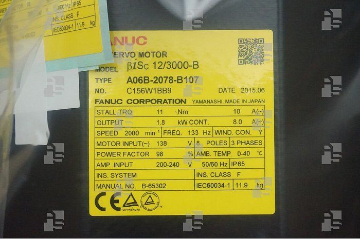 A06B-2078-B107 SV MOTOR BETA iSc 12/3000-B STR, BiA1000, IP65 - le_tipo Supply